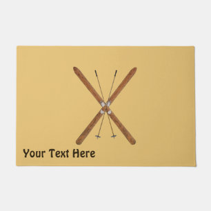 Cross-Country Skis And Poles Doormat