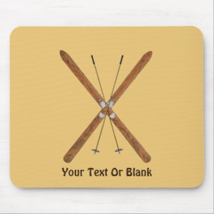 Cross-Country Skis And Poles Mouse Mat