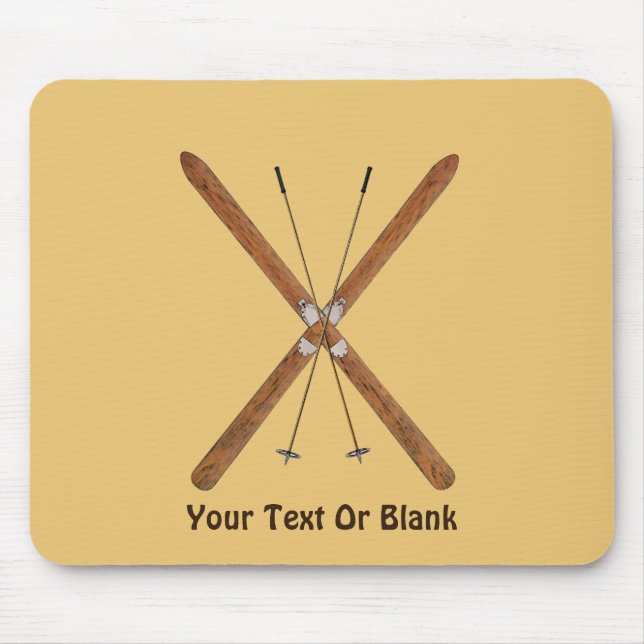 Cross-Country Skis And Poles Mouse Mat (Front)