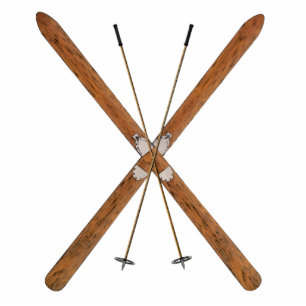 Cross-Country Skis And Poles Photo Sculpture Magnet