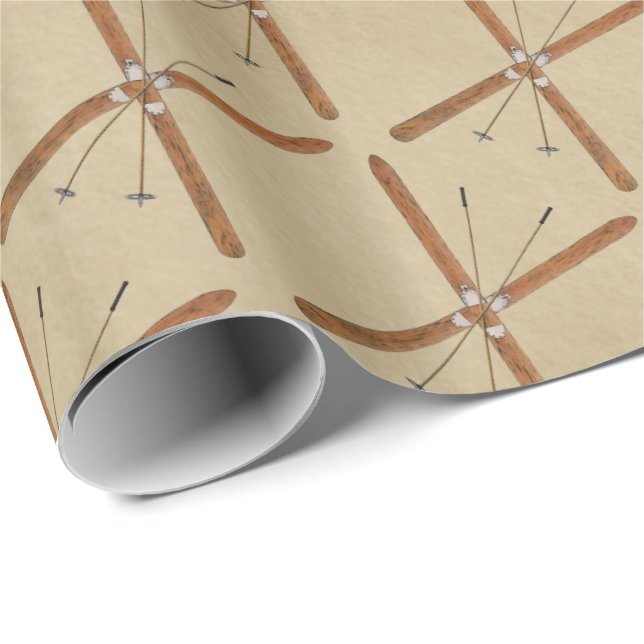 Cross-Country Skis On Old Paper (Roll Corner)