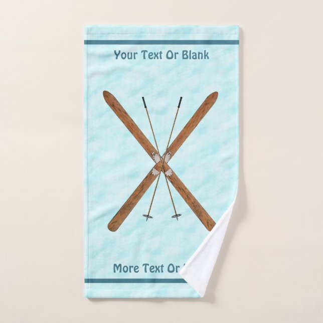 Cross-Country Skis On Snow Bath Towel Set (Hand Towel)