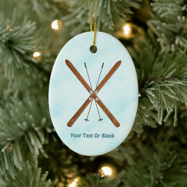 Cross-Country Skis On Snow Ceramic Tree Decoration (Tree)