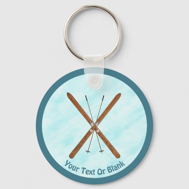 Cross-Country Skis On Snow Key Ring (Front)
