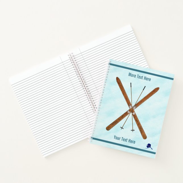 Cross-Country Skis On Snow Notebook (Inside)