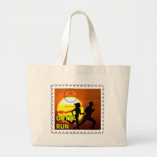 CROSS COUNTRY STAMP MOTTO - GOTTA RUN! LARGE TOTE BAG