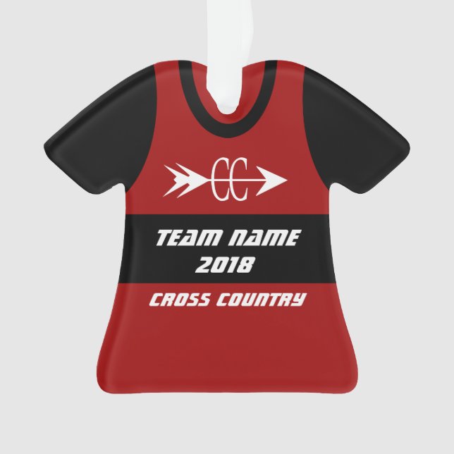 Cross Country Team Running Shirt Ornament (Front)