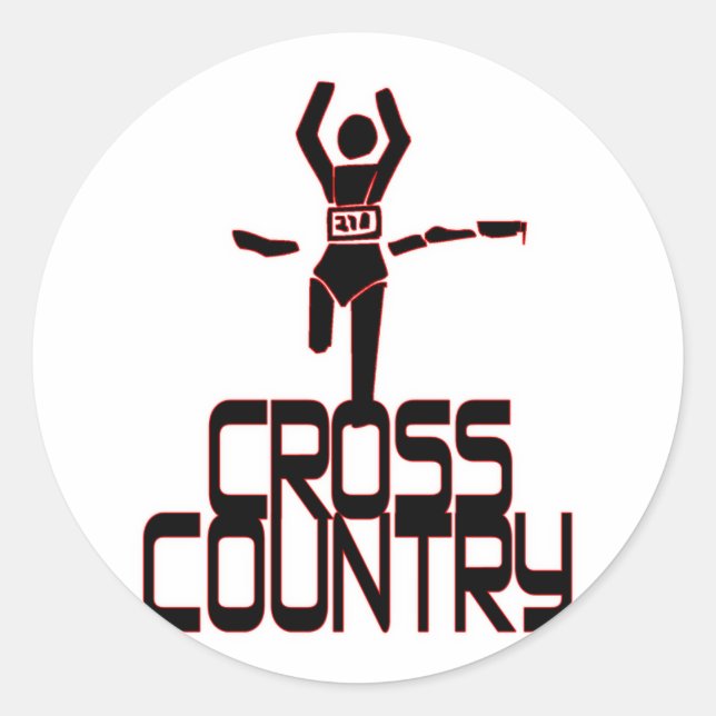 CROSS COUNTRY WINNER - FINISH LINE CLASSIC ROUND STICKER (Front)