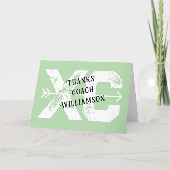 Cross Country XC Coach Folded Thank You Card (Front)