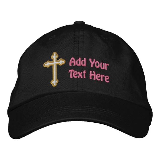 Cross -  Customise Embroidered Hat (Front)