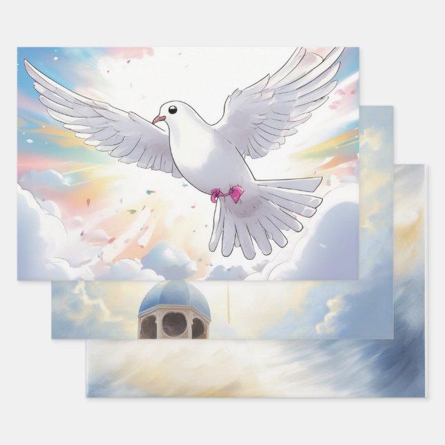 Cross & Dove Tranquillity Wrapping Paper Sheet (Set)