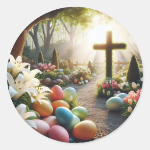 Cross/Easter egg/Lilly Classic Round Sticker