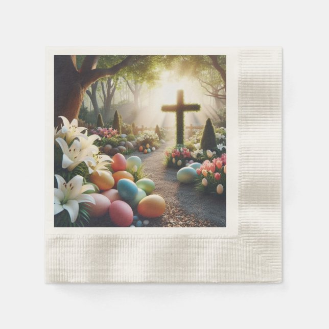 Cross/Easter egg/Lilly  Napkin (Front)