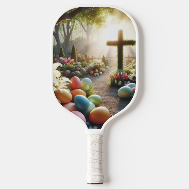Cross/Easter egg/Lilly  Pickleball Paddle (Front)