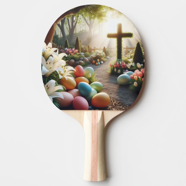 Cross/Easter egg/Lilly  Ping Pong Paddle (Front)