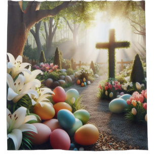 Cross/Easter egg/Lilly  Shower Curtain