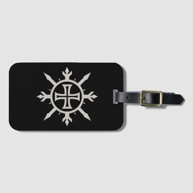 "Cross Emblem" Drawstring Backpack Luggage Tag (Front Horizontal)