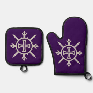 "Cross Emblem" Oven Mitt & Pot Holder Set