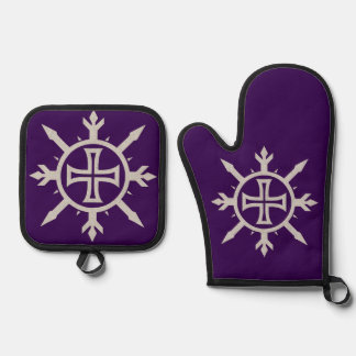 "Cross Emblem"  Oven Mitt & Pot Holder Set