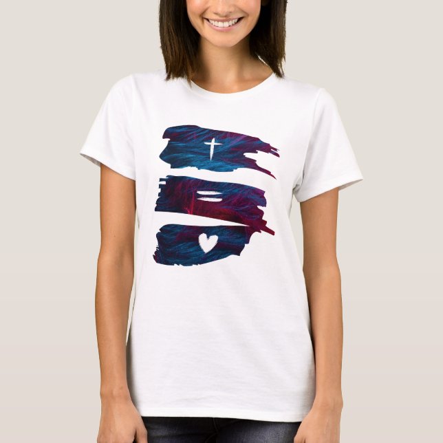 Cross Equals Love – Christian Women’s T-Shirt (Front)