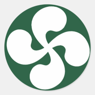 Cross extruded Basque Classic Round Sticker