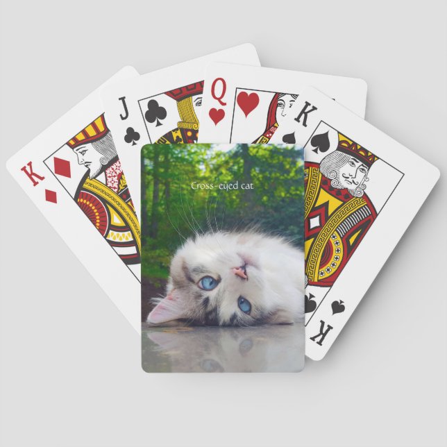 Cross-eyed cat playing cards (Back)