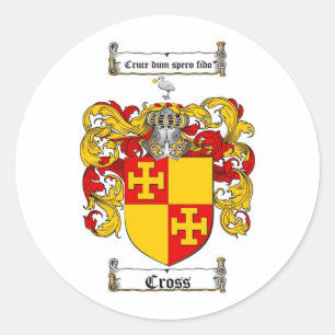 CROSS FAMILY CREST -  CROSS COAT OF ARMS CLASSIC ROUND STICKER