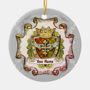 Cross Family Crest Surname ornament