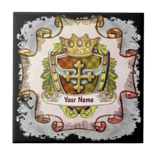 Cross Family Crest  Surname  Tile