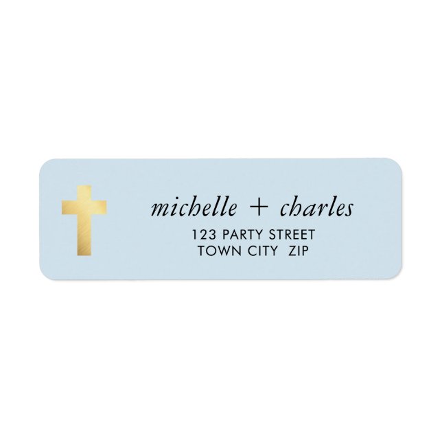 CROSS FAUX GOLD stylish simple baby blue (Front)