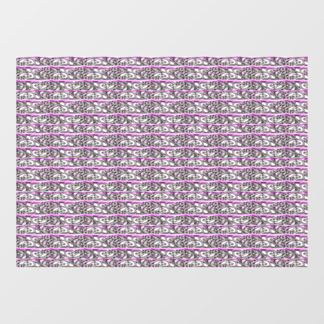 Cross Filigree Design Purple Silver Pattern Window Cling (Sheet)