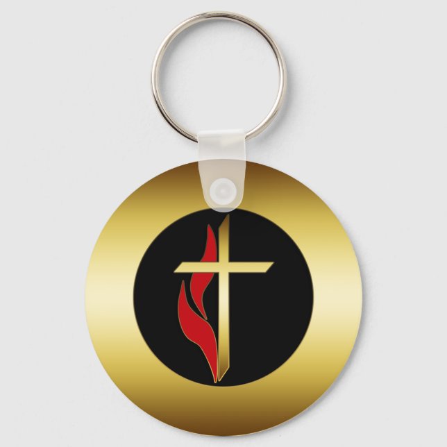 CROSS & FLAME KEY RING (Front)