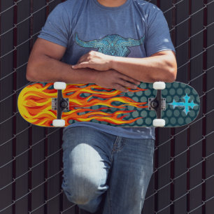 Cross Flames Skateboard