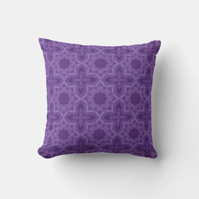 Cross, Flower Purple Geometric Patterned  Cushion (Front)