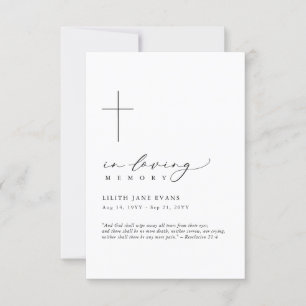Cross Funeral Memorial Remembrance Photo Card
