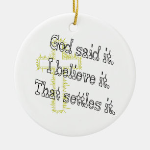 Cross God Said Ceramic Tree Decoration