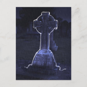 Cross Gravestone Postcard