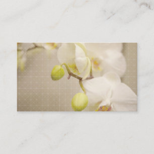 CROSS-HATCH DESIGN with ORCHIDS Business Card