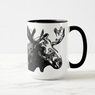 Cross-hatched Moose Mug