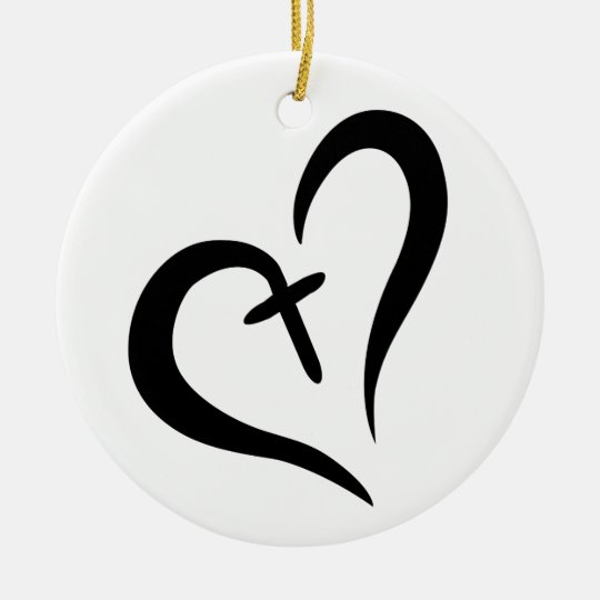 CROSS HEART CHRISTMAS ORNAMENT