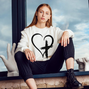 Cross Heart Symbol Sweatshirt