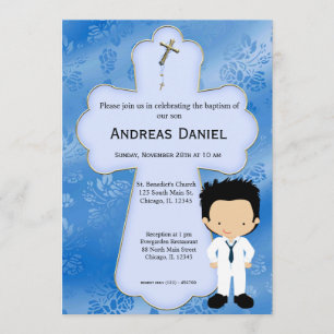 Cross  Holy Communion Boy Invitation