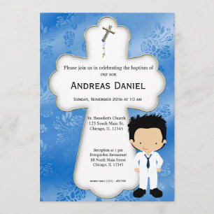 Cross  Holy Communion Boy Invitation