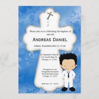 Cross  Holy Communion Boy Invitation
