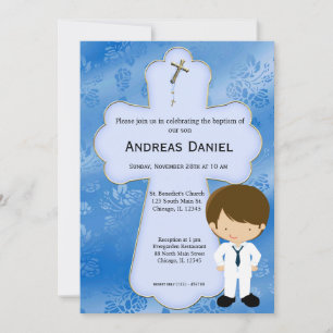 Cross  Holy Communion Boy Invitation