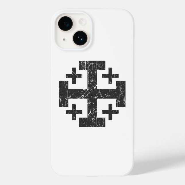 cross holy land grunge religion symbol Jerusalem P Case-Mate iPhone Case (Back)