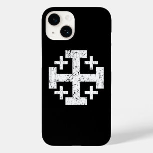 cross holy land grunge religion symbol Jerusalem P Case-Mate iPhone 14 Case