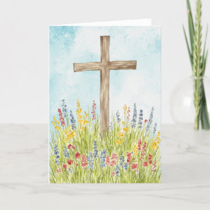 Cross in Bloom Watercolor Easter Card