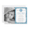 Cross in Circle Blue Boy Photo Baptism Invitation