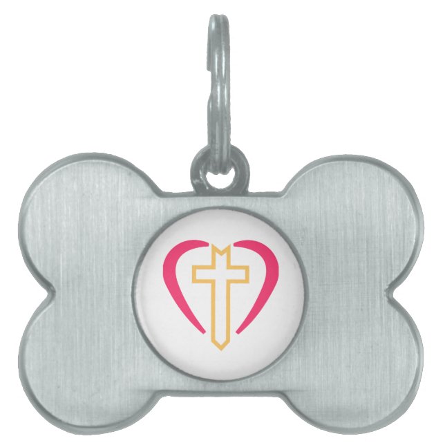 Cross In Heart Pet Tag (Front)